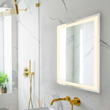 Remy Rectangular Frameless Anti-Fog Aluminum Front-lit Tri-color LED Bathroom Vanity Mirror with Smart Touch Control - JONATHAN Y